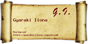 Gyaraki Ilona névjegykártya